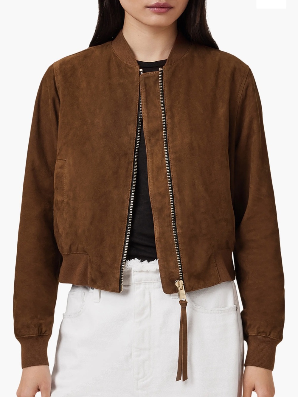 Allsaints Orten Suede Bomber Jacket - Picture 3 of 4